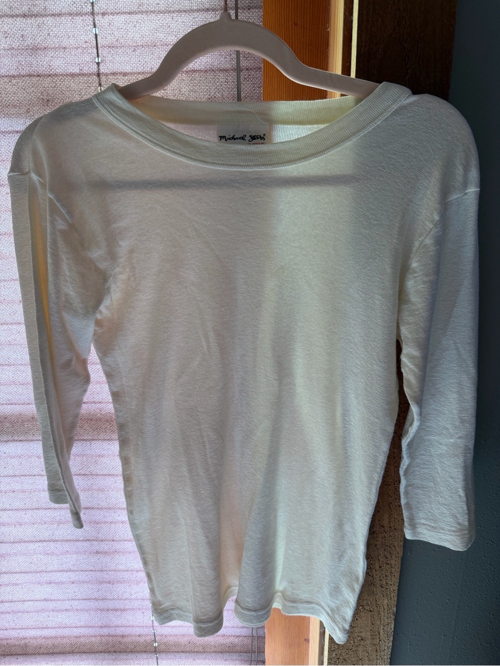 Michael Stars Cream Boatneck Long Sleeve Top